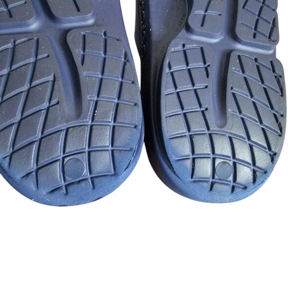 Oofos Unisex OOaah Slide Sandal Navy Blue Women\'s 16 Men\'s 14